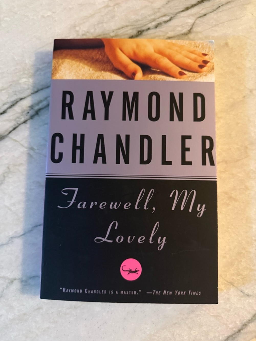 Paperback copy of Raymond Chandler’s novel Farewell, My Lovely